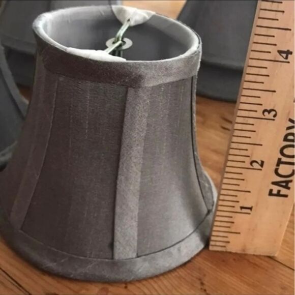 Silk Lampshade 2 Mini Chandelier Sconce Gray Elegant Chateau Victorian Regency - Picture 6 of 6